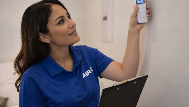 Air/Rate technician testing air quality